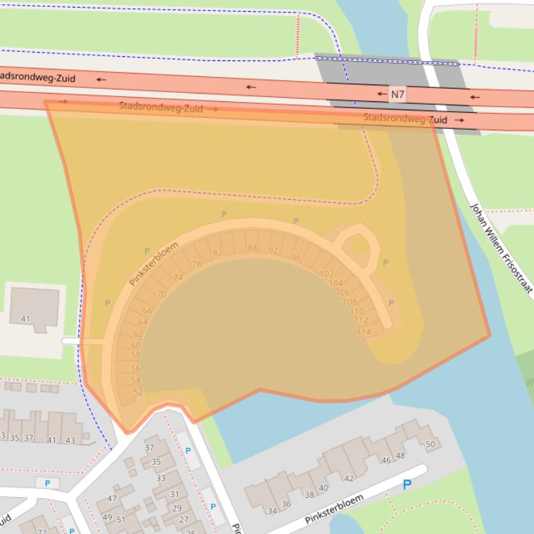 Kaart van postcodegebied 8607DZ.