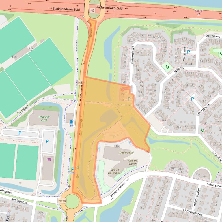 Kaart van postcodegebied 8607EX.