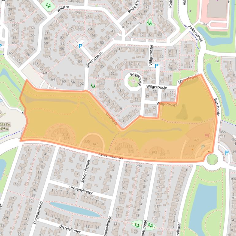 Kaart van postcodegebied 8607GJ.