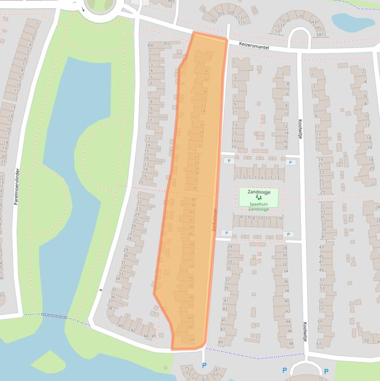 Kaart van postcodegebied 8607GS.