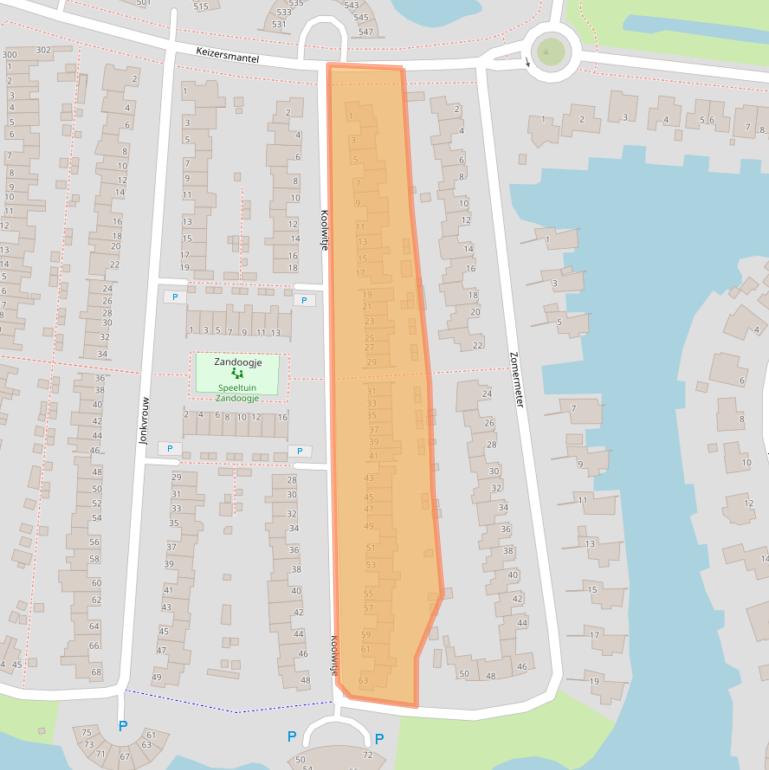 Kaart van postcodegebied 8607GV.