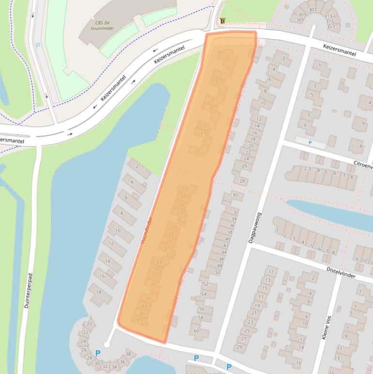 Kaart van postcodegebied 8607HJ.