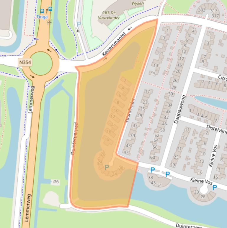 Kaart van postcodegebied 8607HK.