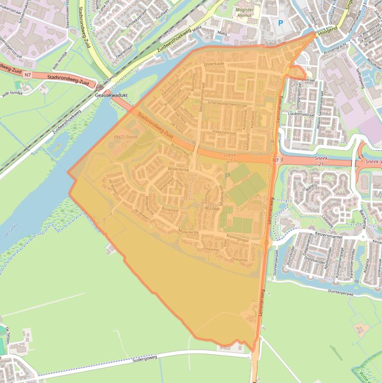 Kaart van postcodegebied 8608.