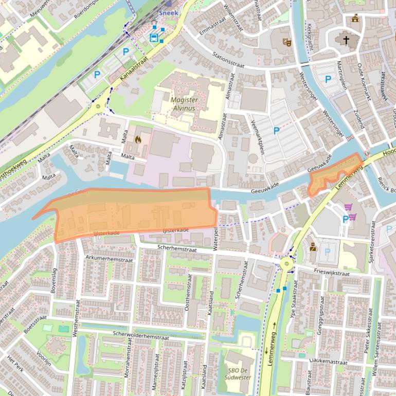 Kaart van postcodegebied 8608AC.