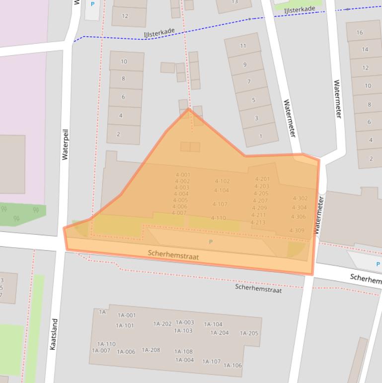 Kaart van postcodegebied 8608AH.