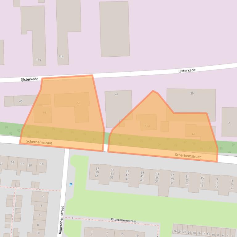 Kaart van postcodegebied 8608AJ.