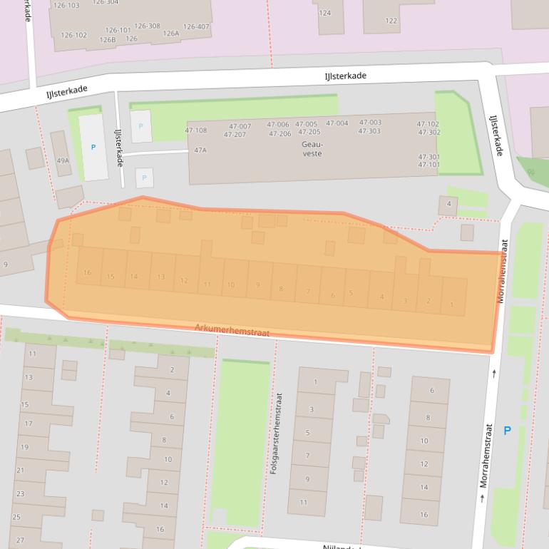 Kaart van postcodegebied 8608AK.