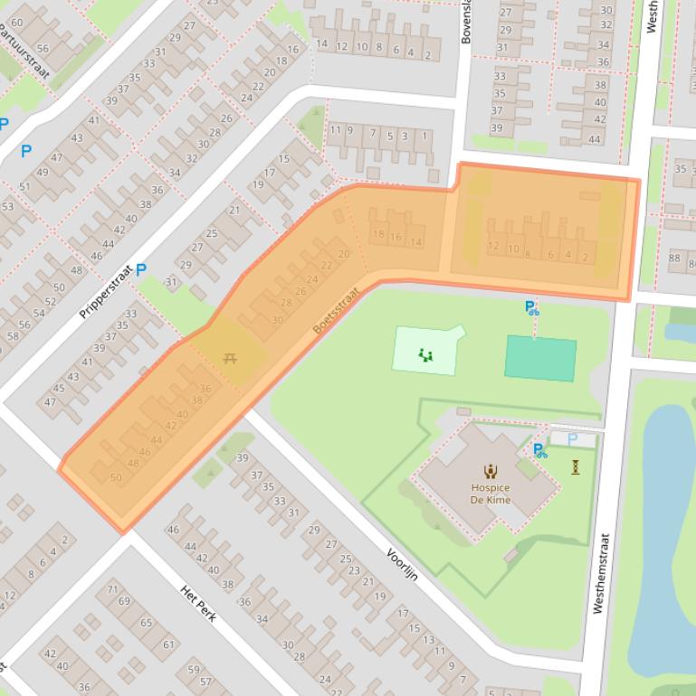 Kaart van postcodegebied 8608AZ.
