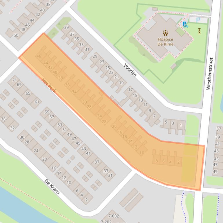 Kaart van postcodegebied 8608BB.