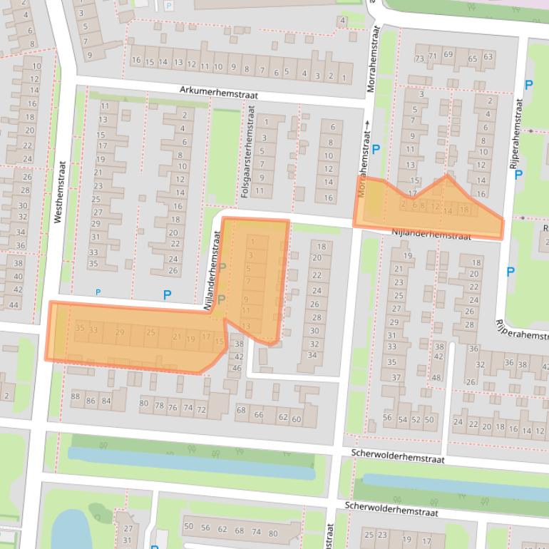 Kaart van postcodegebied 8608BH.
