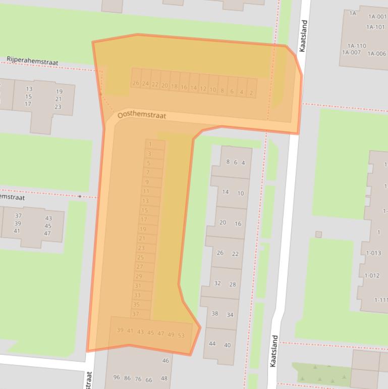 Kaart van postcodegebied 8608BJ.