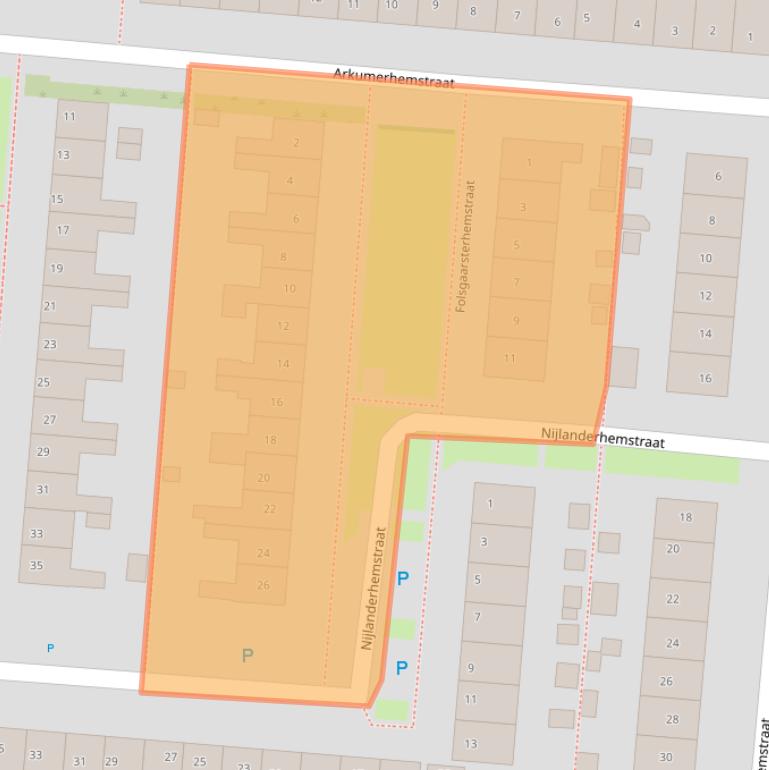Kaart van postcodegebied 8608BK.