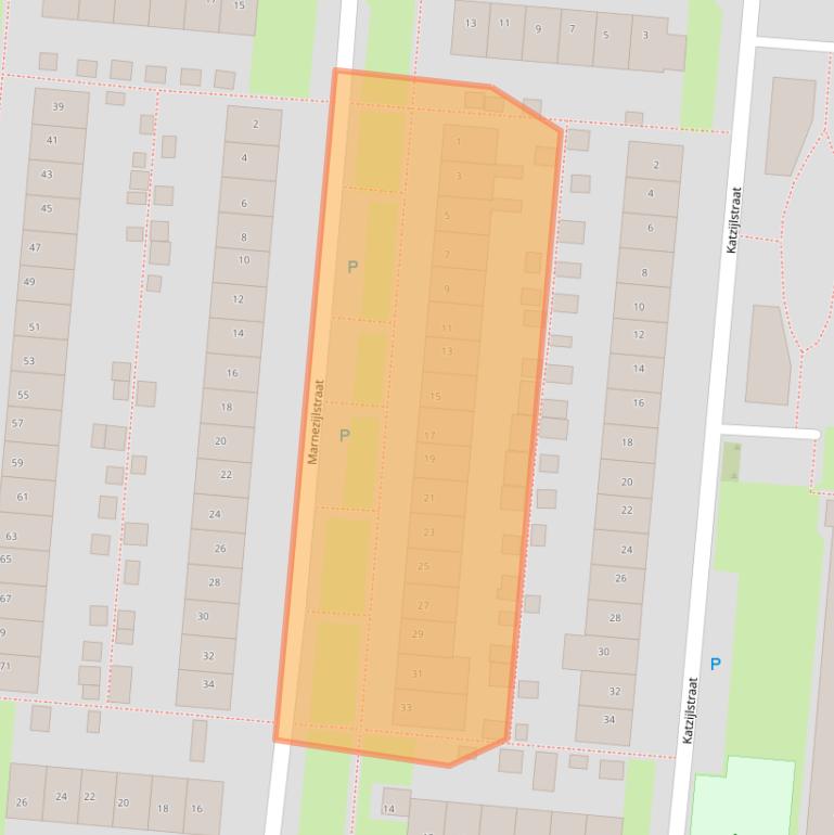 Kaart van postcodegebied 8608CJ.