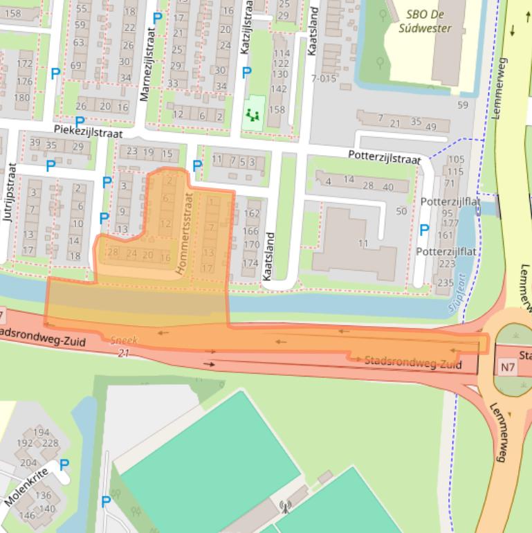 Kaart van postcodegebied 8608CW.