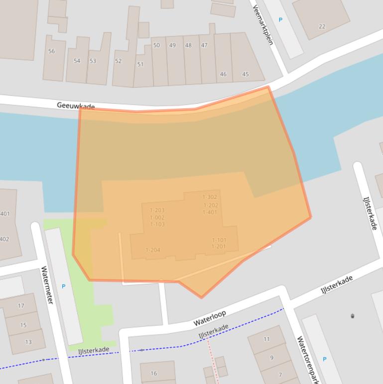 Kaart van postcodegebied 8608DD.