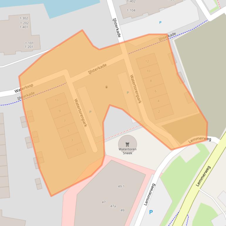 Kaart van postcodegebied 8608DE.