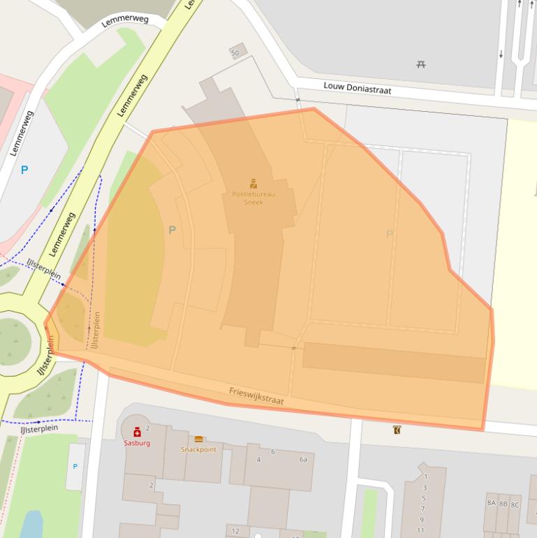 Kaart van postcodegebied 8608DG.