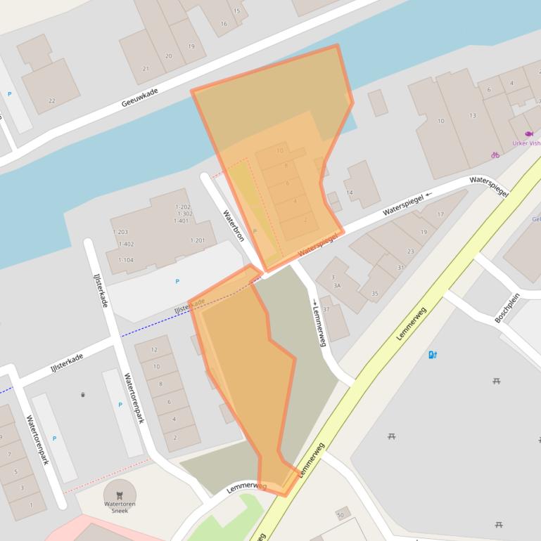 Kaart van postcodegebied 8608DJ.