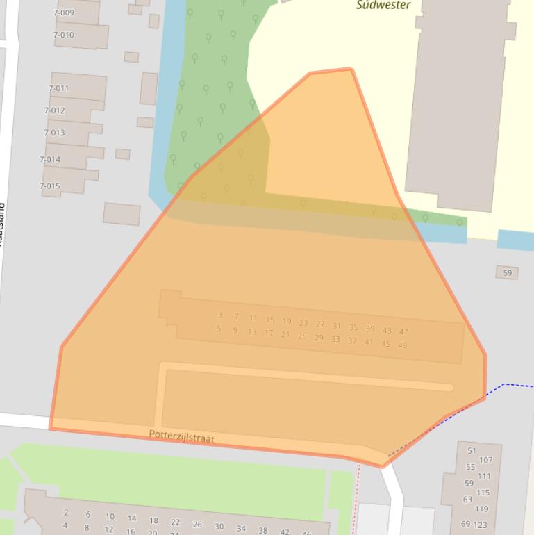 Kaart van postcodegebied 8608EG.