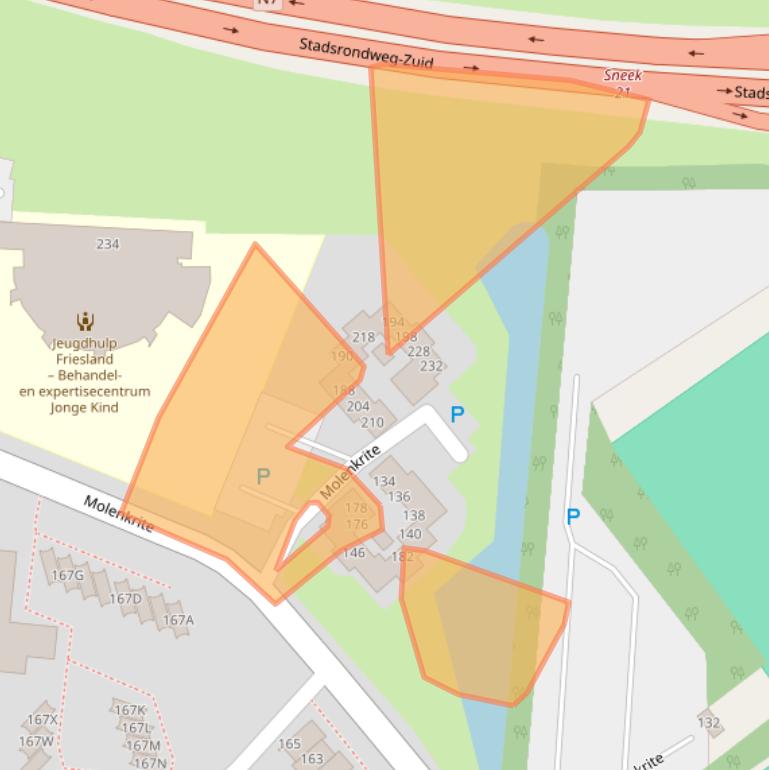 Kaart van postcodegebied 8608WE.