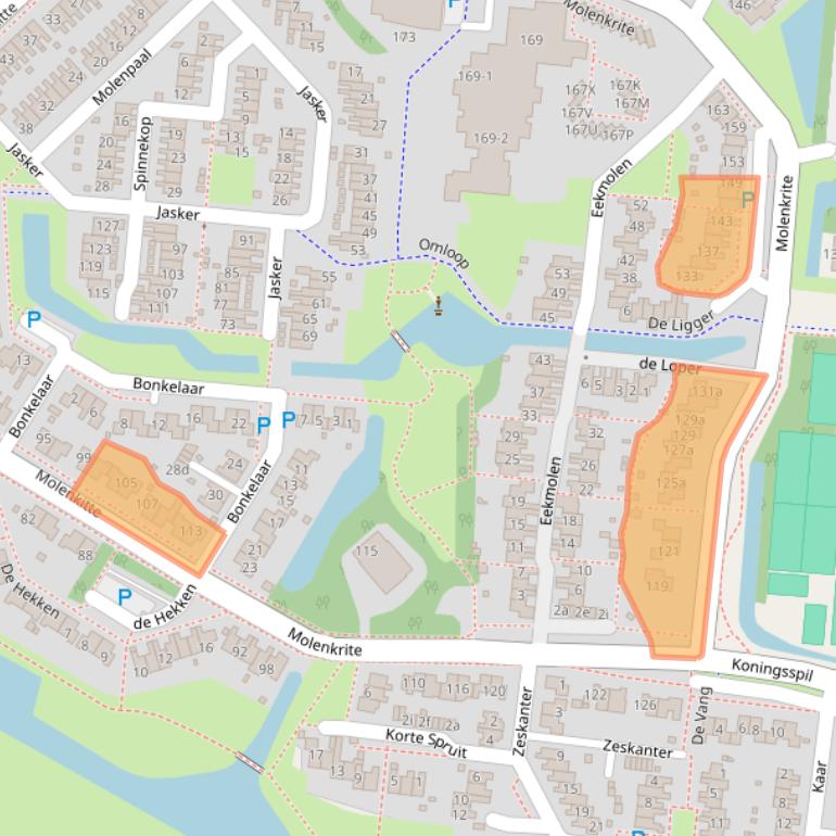 Kaart van postcodegebied 8608XJ.