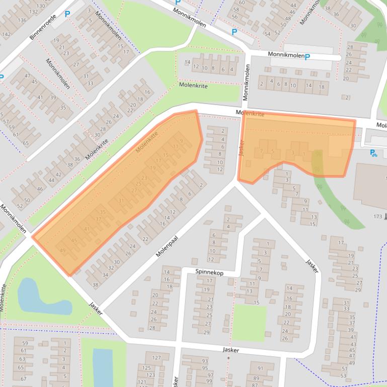 Kaart van postcodegebied 8608XL.