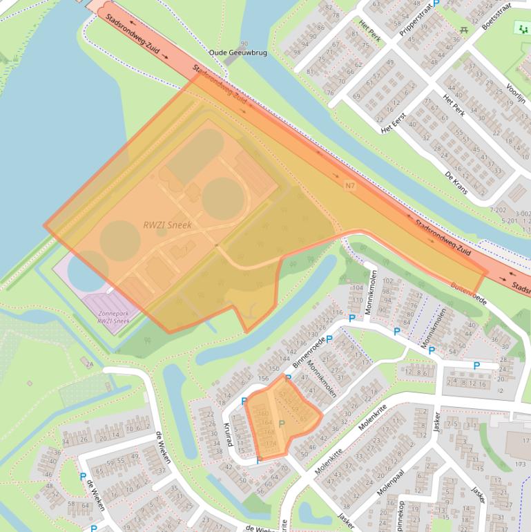 Kaart van postcodegebied 8608XW.