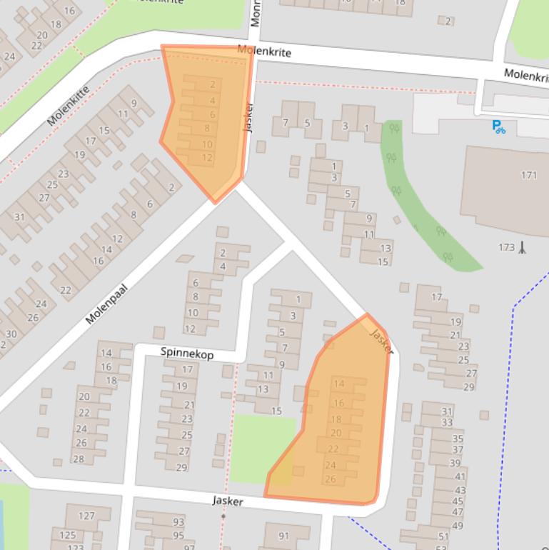 Kaart van postcodegebied 8608ZH.