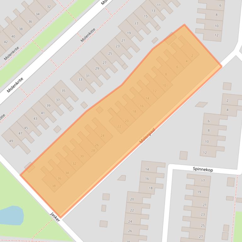 Kaart van postcodegebied 8608ZJ.