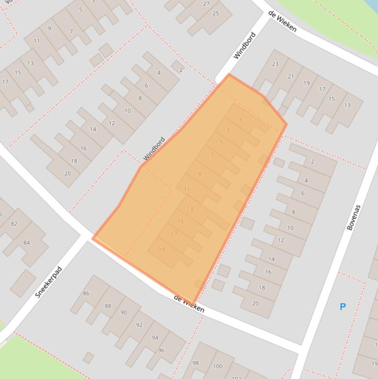 Kaart van postcodegebied 8608ZW.