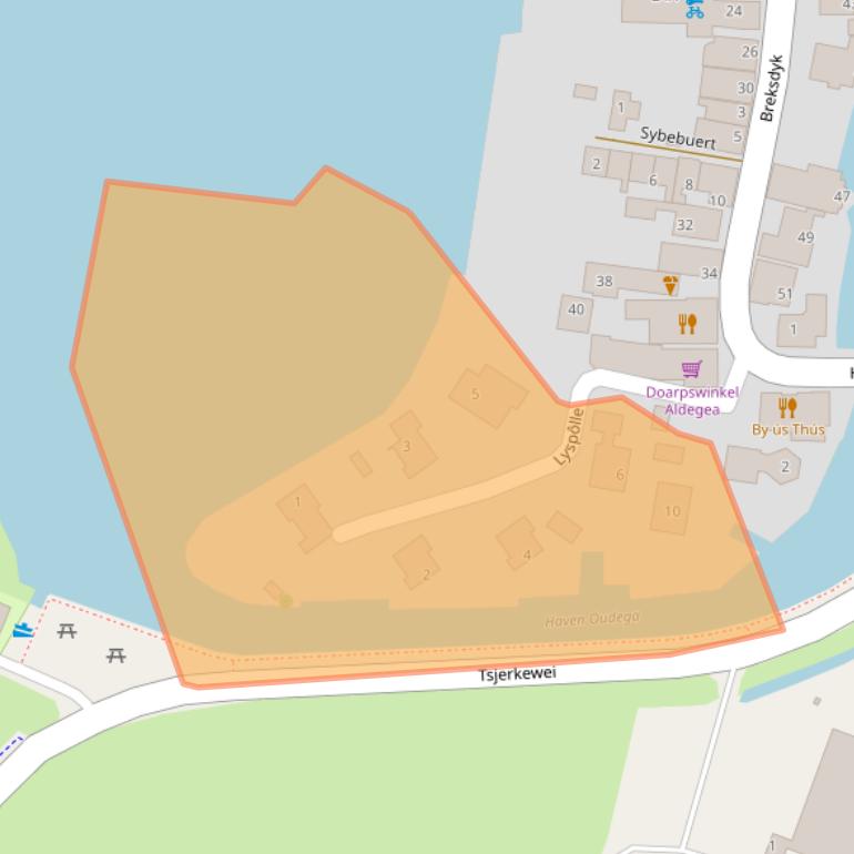 Kaart van postcodegebied 8614AA.