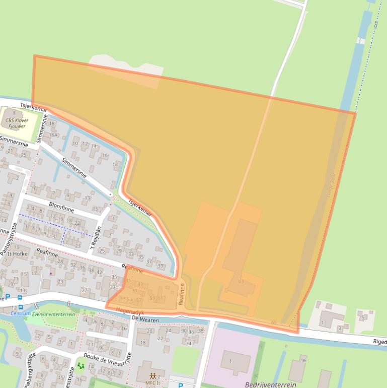 Kaart van postcodegebied 8614AD.