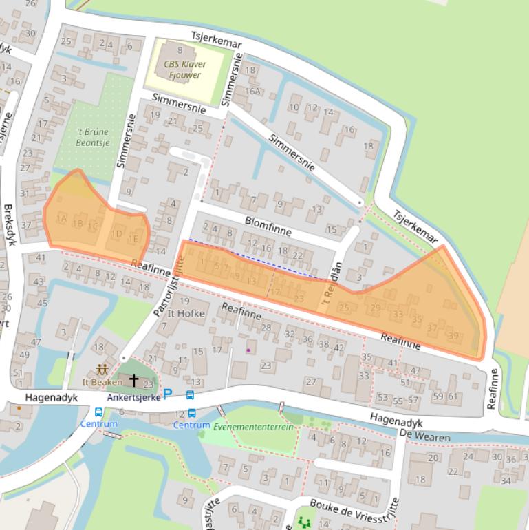 Kaart van postcodegebied 8614AH.