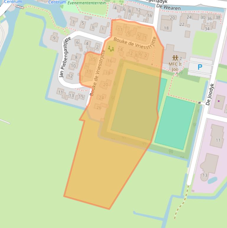 Kaart van postcodegebied 8614JH.