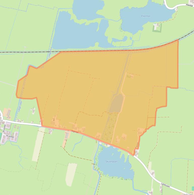 Kaart van postcodegebied 8614XB.