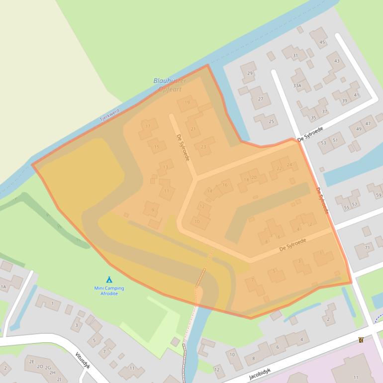 Kaart van postcodegebied 8615LC.