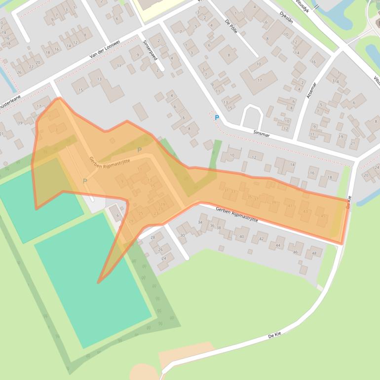 Kaart van postcodegebied 8615LE.