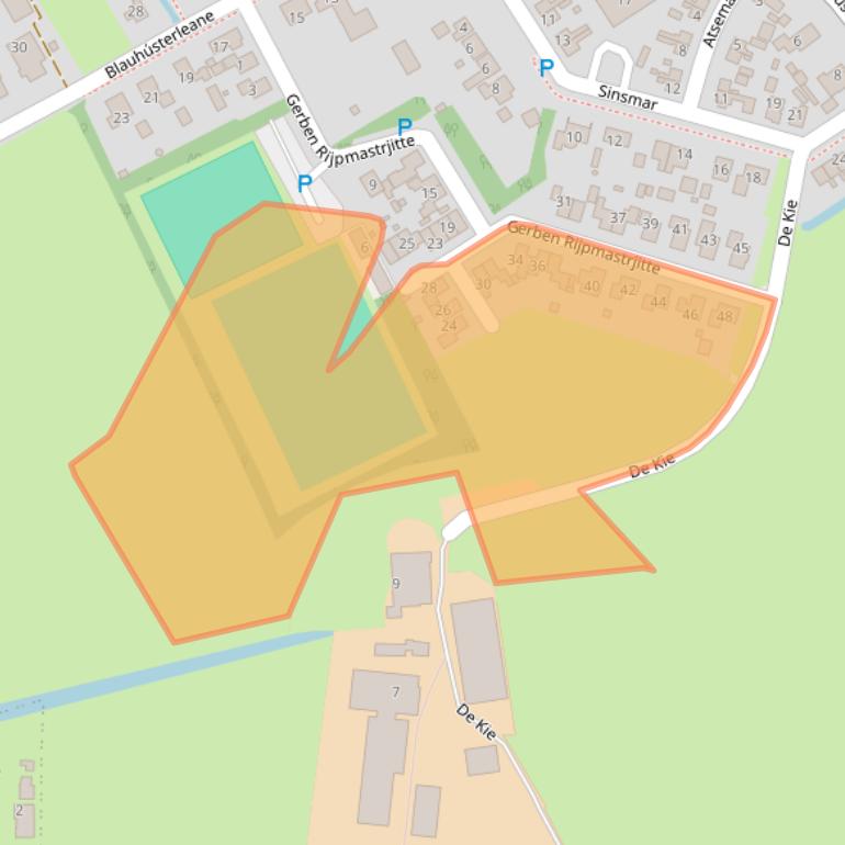 Kaart van postcodegebied 8615LJ.