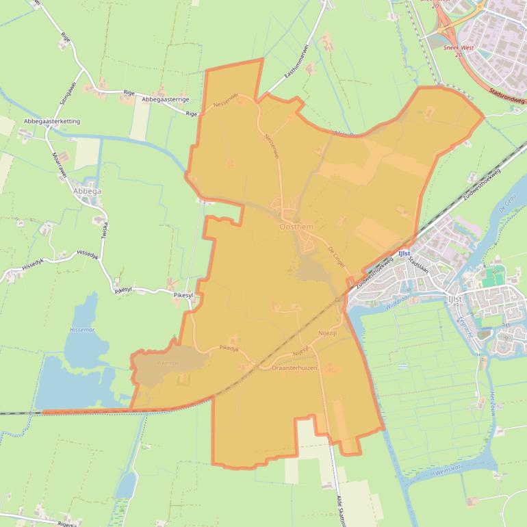 Kaart van postcodegebied 8618.