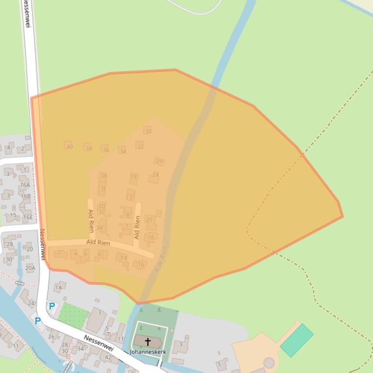 Kaart van postcodegebied 8618NZ.