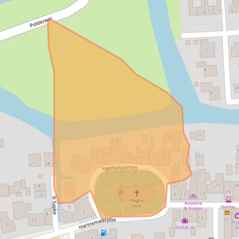 Kaart van postcodegebied 8621BH.