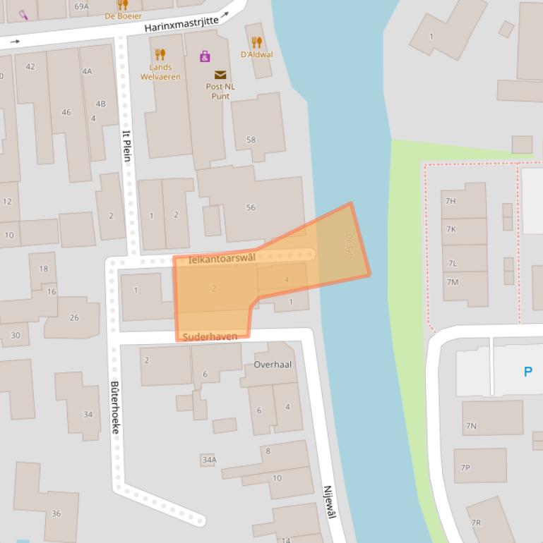 Kaart van postcodegebied 8621BN.