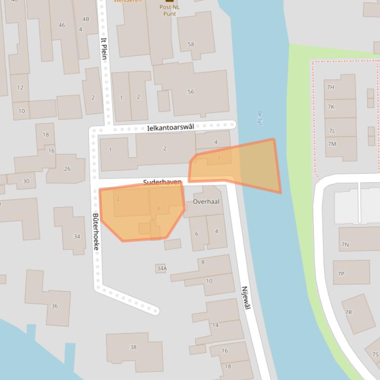 Kaart van postcodegebied 8621BP.