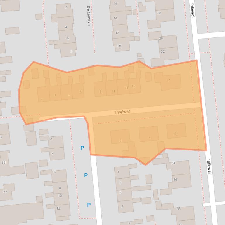 Kaart van postcodegebied 8621CJ.