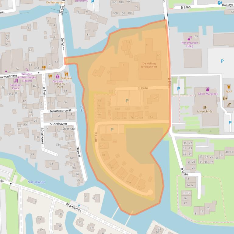 Kaart van postcodegebied 8621CR.