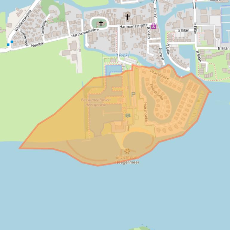 Kaart van postcodegebied 8621CW.