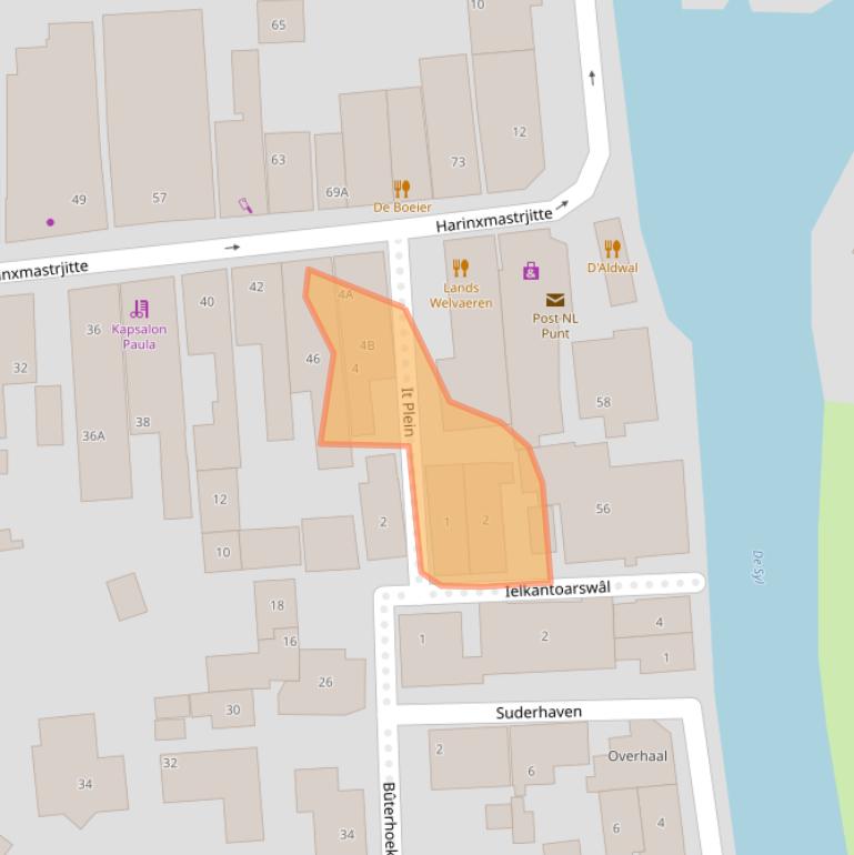 Kaart van postcodegebied 8621DC.