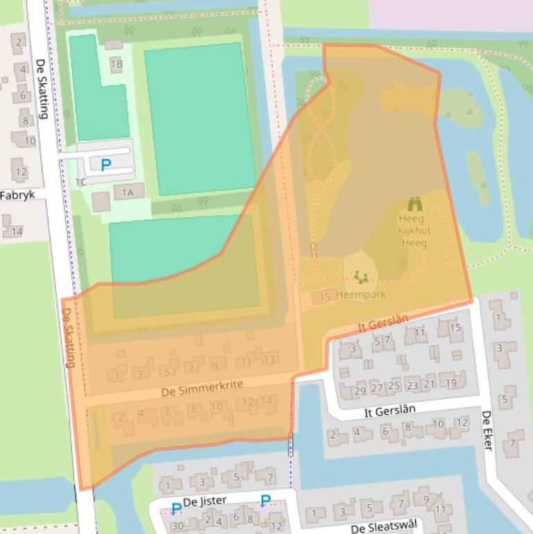 Kaart van postcodegebied 8621DT.