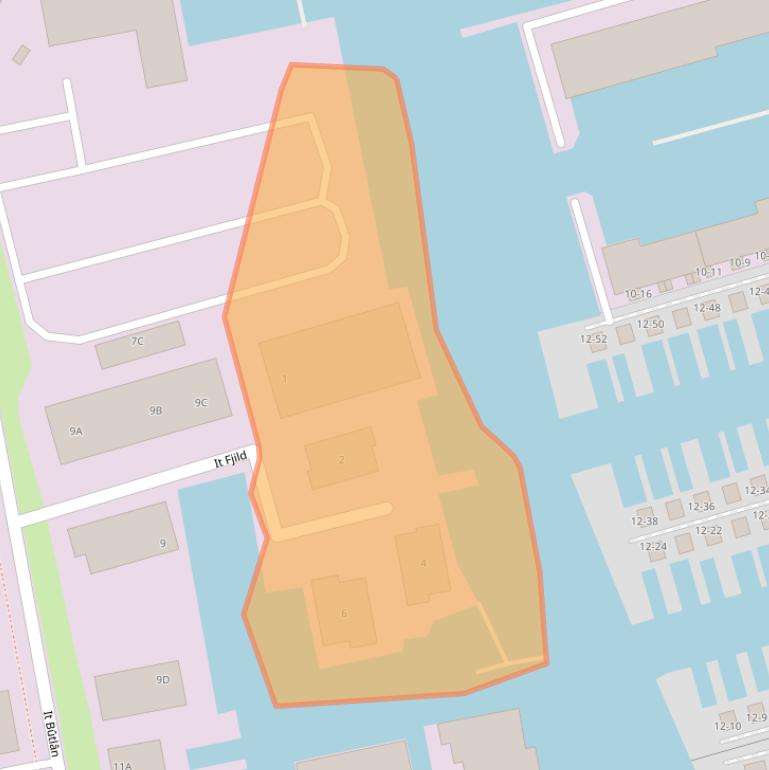 Kaart van postcodegebied 8621EA.